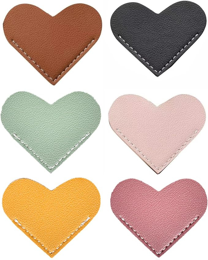 Leather Heart Bookmarks, Cute Corner Page Book Marks for Kids Women Book Accessories for Reading ... | Amazon (US)
