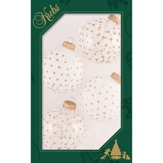 Christmas by Krebs 4ct White and Gold Sparkles 2-Finish Christmas Ball Ornaments 2.5" (60mm) | Mi... | Michaels Stores