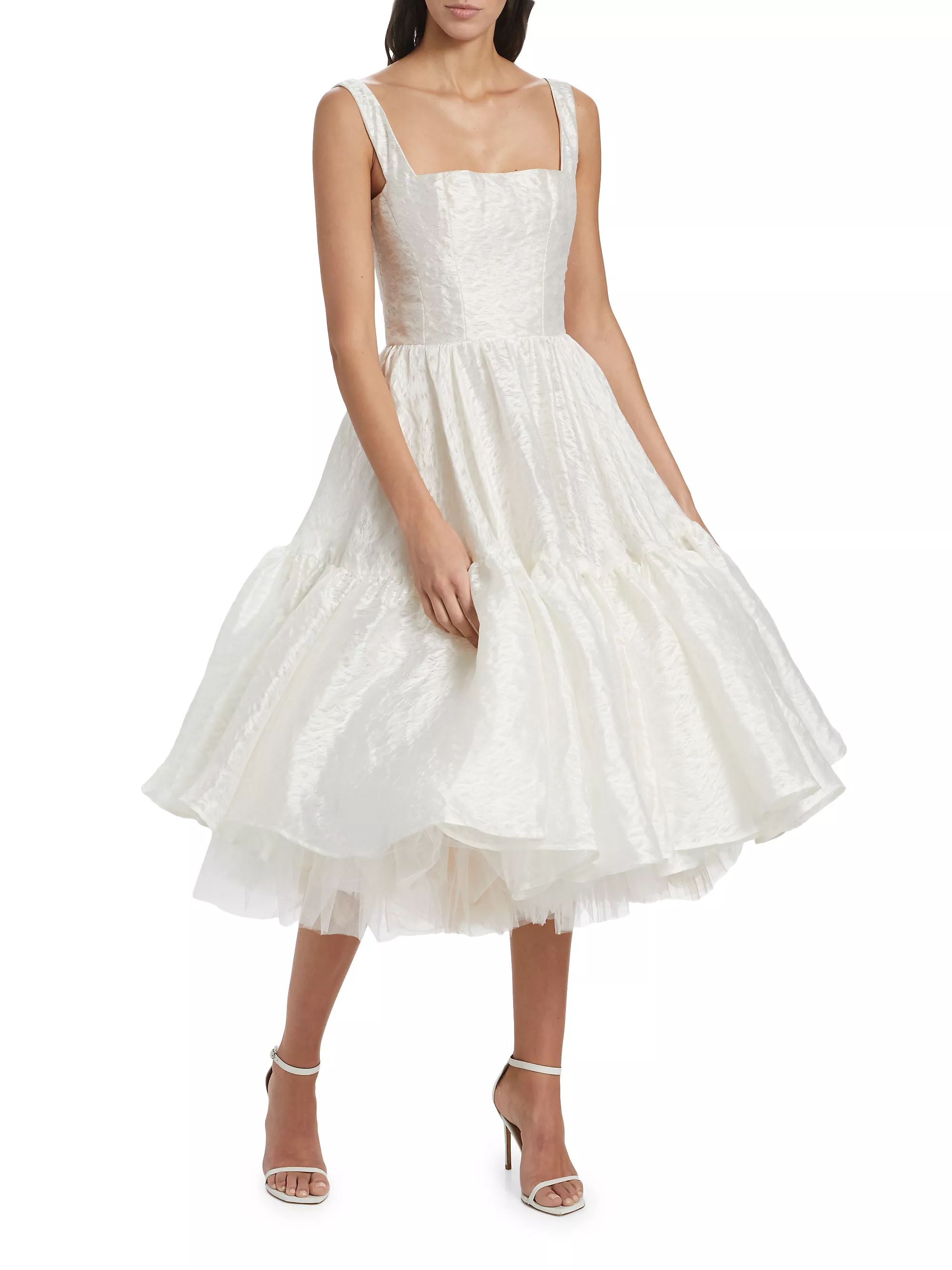 Tiara Cotton-Blend Fit & Flare Midi-Dress | Saks Fifth Avenue