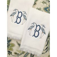 Monogrammed Fingertip Towels, Heron Initial, Personalized Gifts, Christmas Gift | Etsy (US)