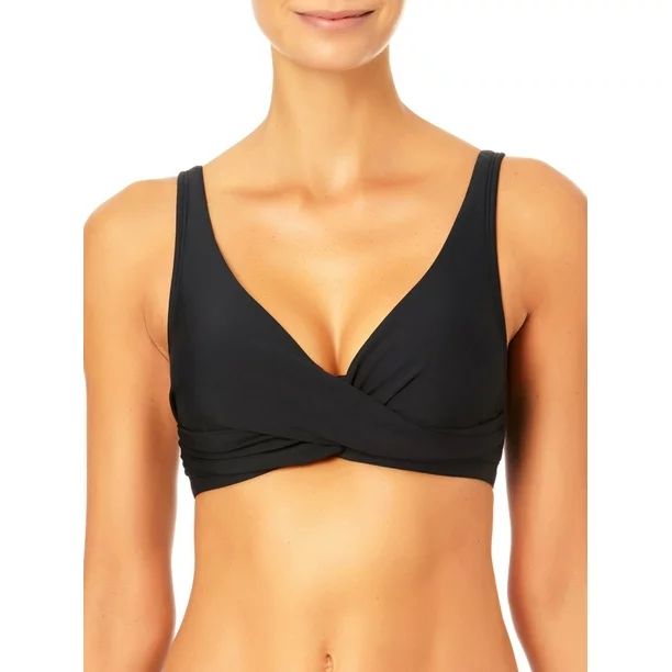 Time and Tru Women's and Women's Plus Size Wrap Swim Top | Walmart (US)