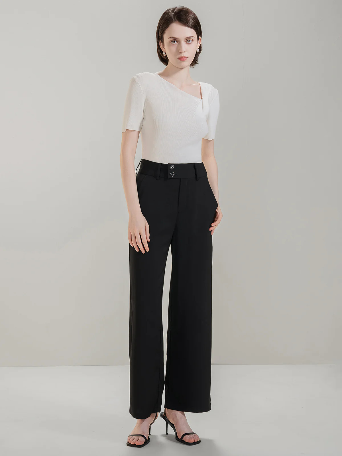 High Waist Wide Leg Pants | SDEER