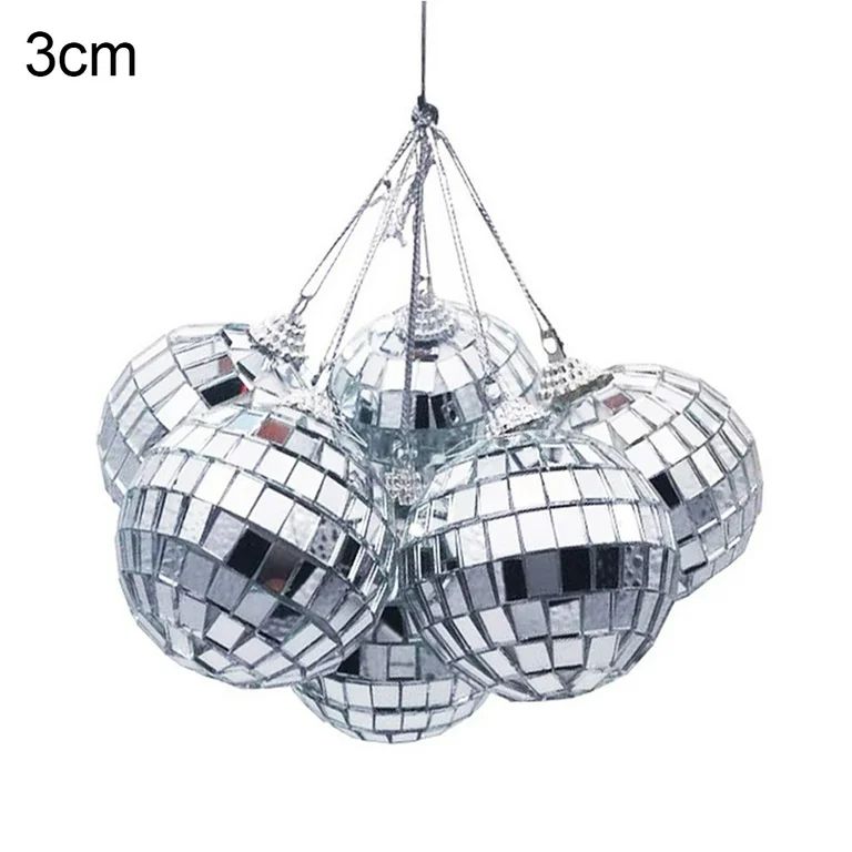 Bluelans 6Pcs Mirror Glass Disco Ball Ornament Christmas Tree Pendant Home Party Decor | Walmart (US)
