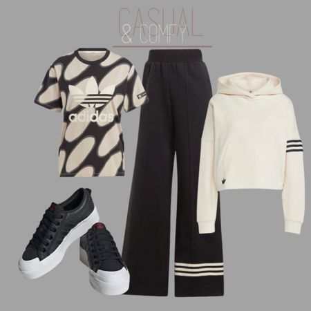 Casual and comfy! 

#casualoutfit #athleisure #adidas #blackandwhite #jogging #traveloutfit #hoodie 

#LTKxadidas #LTKsalealert #LTKtravel
