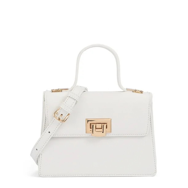 BeCool Women's Adult Top Handle Satchel Handbag with Lock White | Walmart (US)