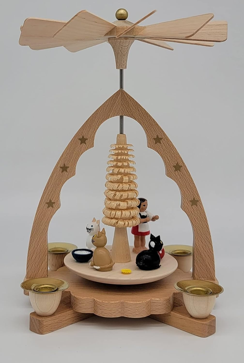 Richard Glaesser Girl with Cats German Pyramid Carousel Handcrafted in Erzgebirge Germany New | Amazon (US)