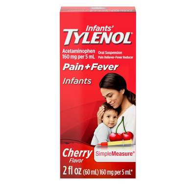 Infants' Tylenol Pain Reliever and Fever Reducer Liquid Drops - Acetaminophen - Cherry - 2 fl oz | Target