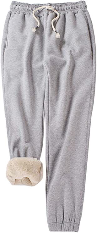 Gihuo Women's Winter Track Pants Sherpa Lined Sweatpants Athletic Joggers Pants | Amazon (US)