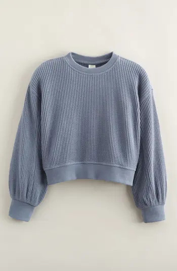 Treasure & Bond Kids' Cozy Waffle Sweatshirt | Nordstrom | Nordstrom