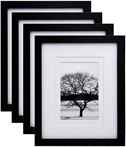 Egofine 8x10 Picture Frames 4 PCS, Made of Solid Wood Display 4x6 and 5x7 with Mat, for Table Top... | Amazon (US)