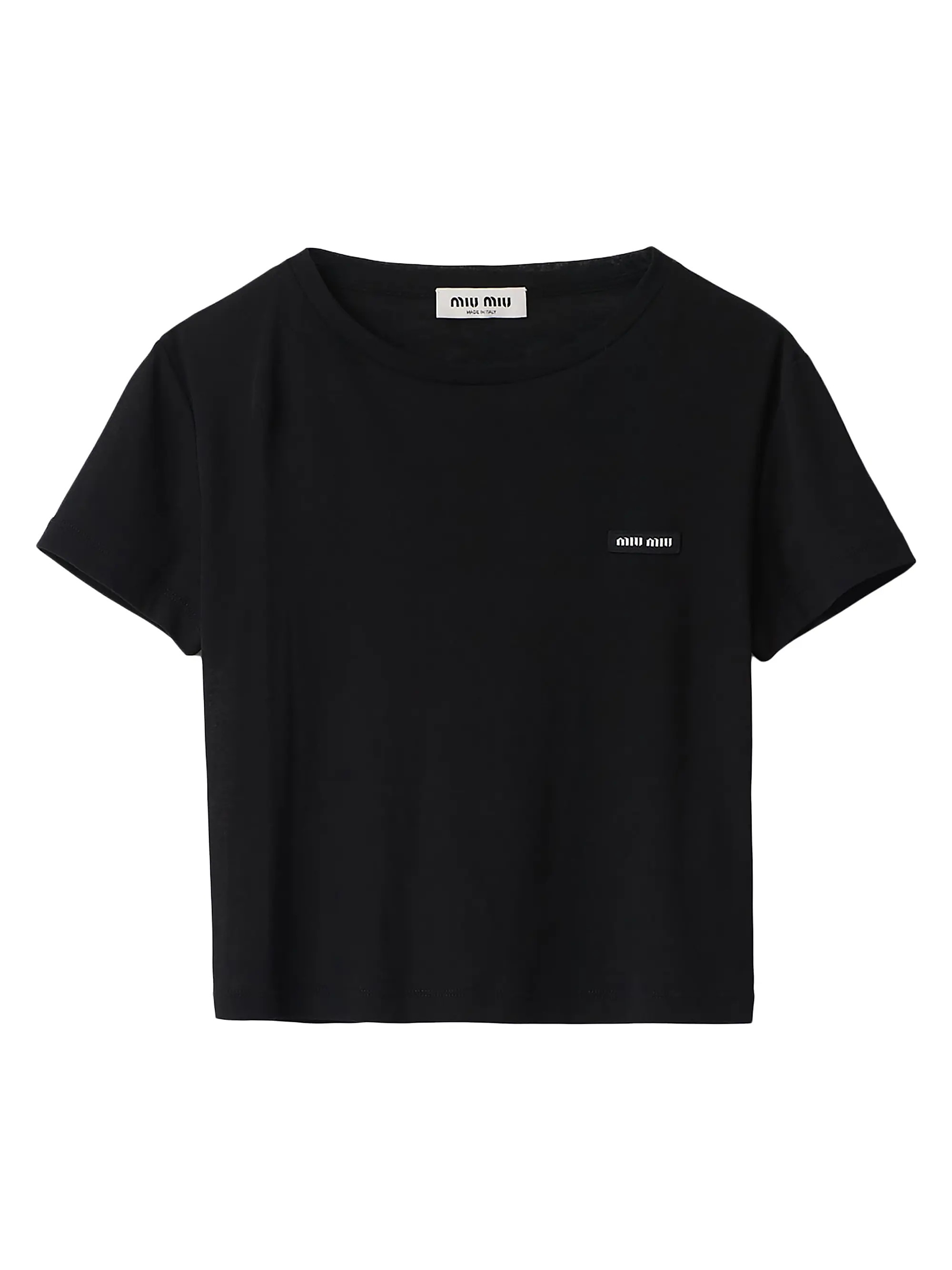Miu Miu Ribbed Jersey T-Shirt | Saks Fifth Avenue | Saks Fifth Avenue