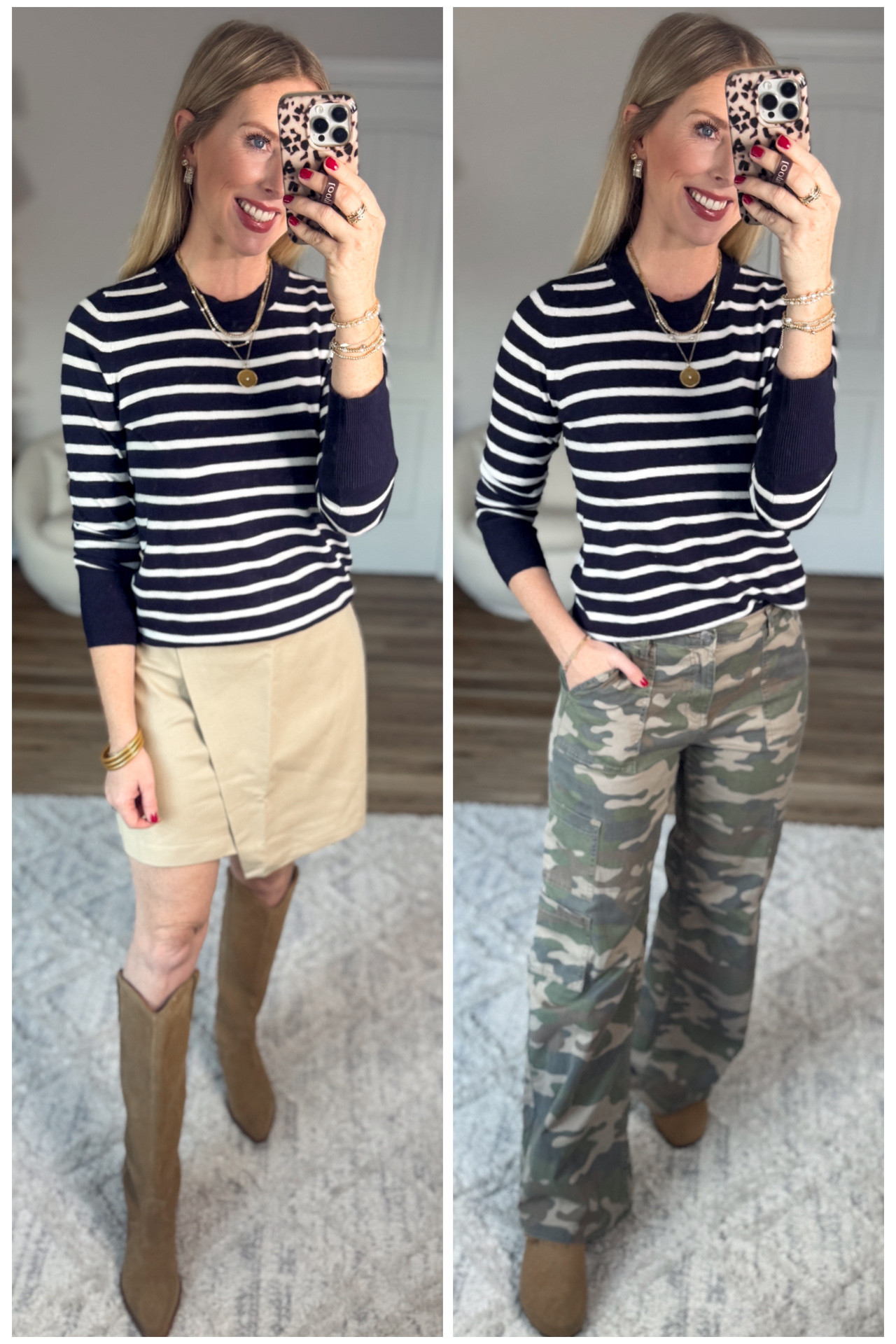 2 ways to style this navy and white stripe sweater from Walmart! 

#LTKWorkwear #LTKFindsUnder50 #LTKootd
