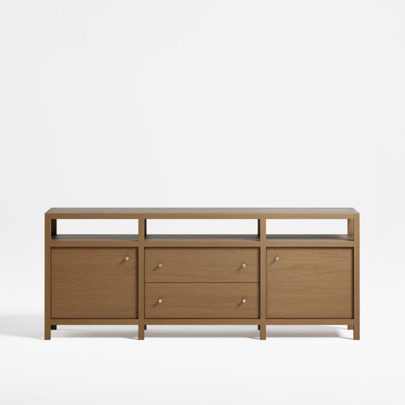 Keane Driftwood 72" Storage Media Console/TV Stand + Reviews | Crate & Barrel | Crate & Barrel