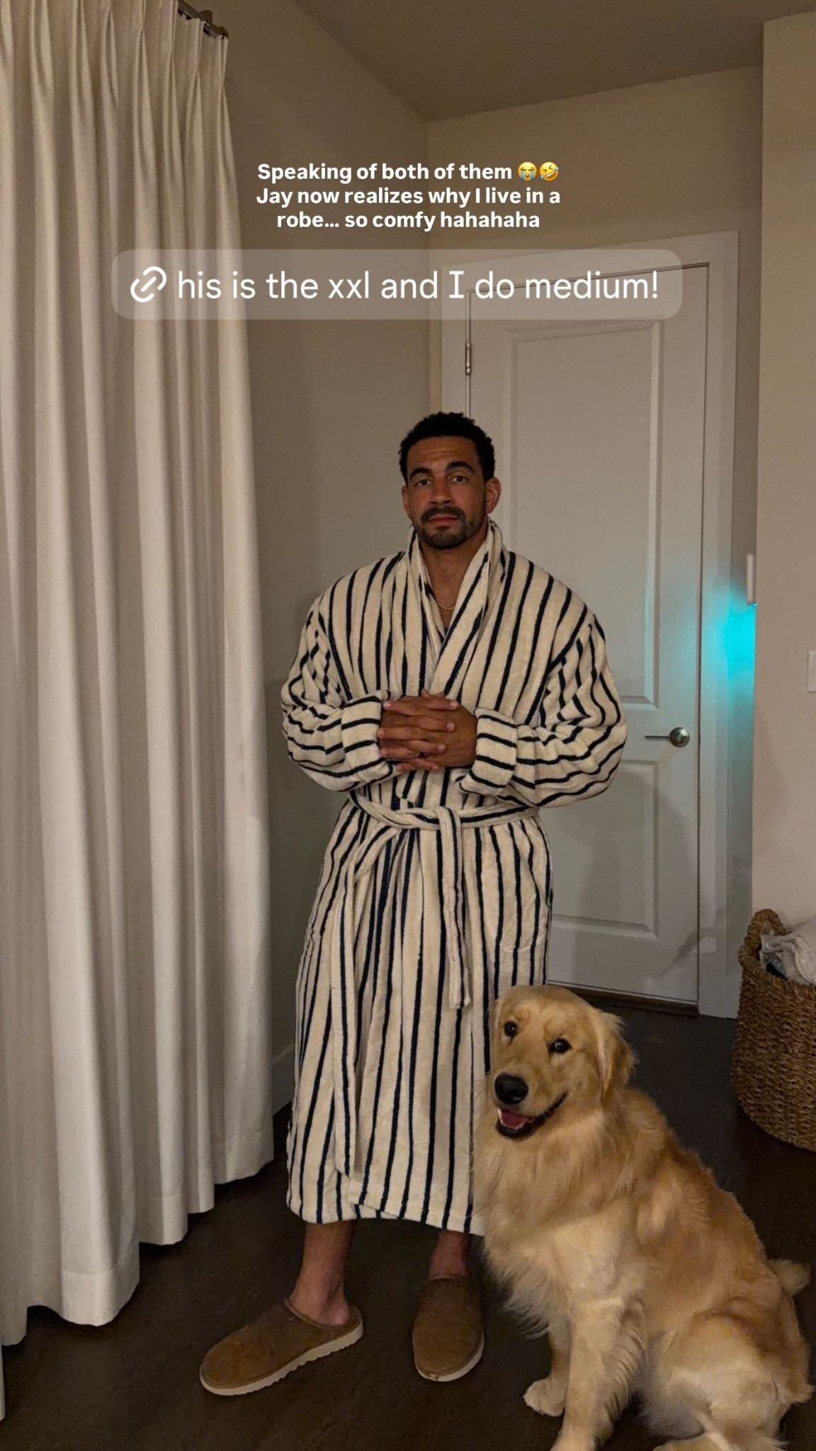 Speaking of both of them 😭🤣 Jay now realizes why I live in a robe… so comfy hahahaha

he wears the xxl and I do  medium!

#LTKgrwm #LTKselfcare #LTKHome