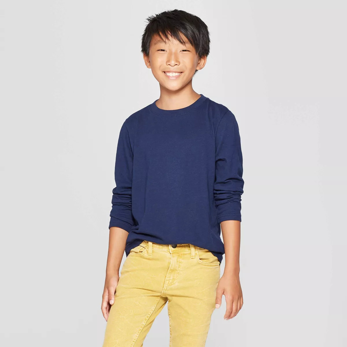 Boys' Long Sleeve T-Shirt - Cat & Jack™ Navy XS | Target