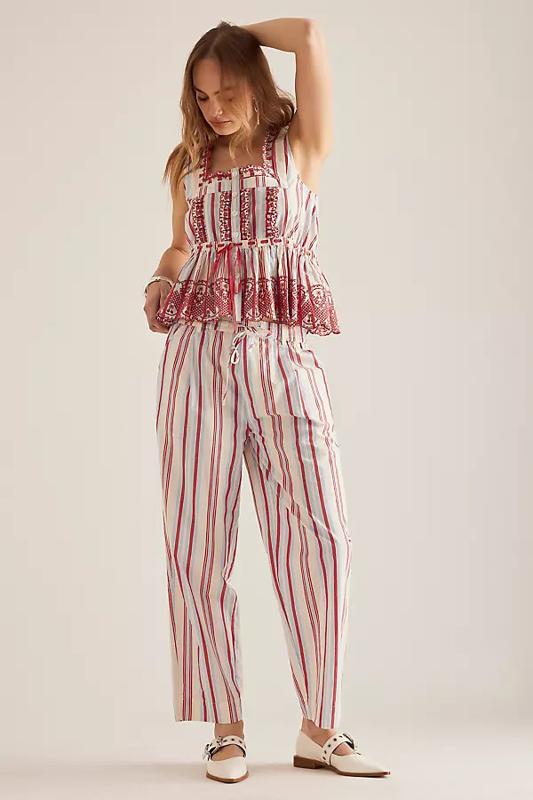 Damson Madder George Stripe Wide-Leg Trousers | Anthropologie (UK)