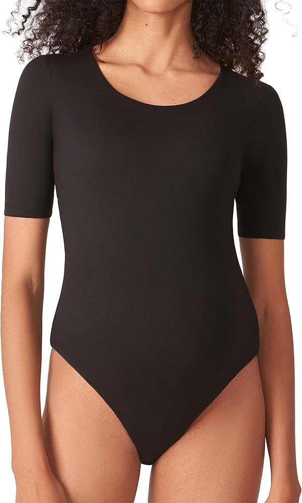 POSHDIVAH Women's Maternity Bodysuit Scoop Neck Short Sleeve T-Shirt Tops Jumpsuit Soft Pregnancy... | Amazon (US)