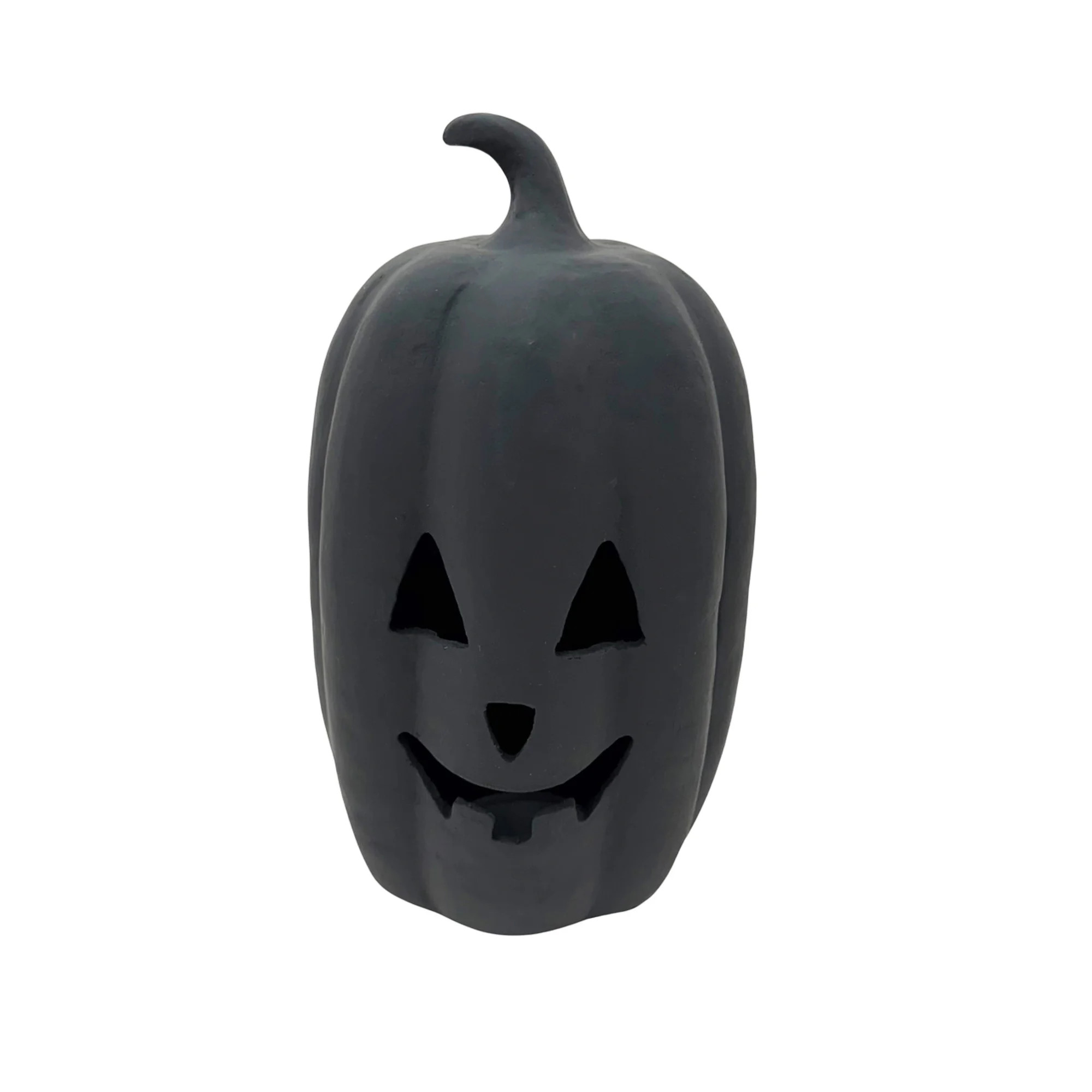 Paper Mache Jack-o'-Lantern Tabletop Decoration, Black, 12", Halloween by Way To Celebrate | Walmart (US)
