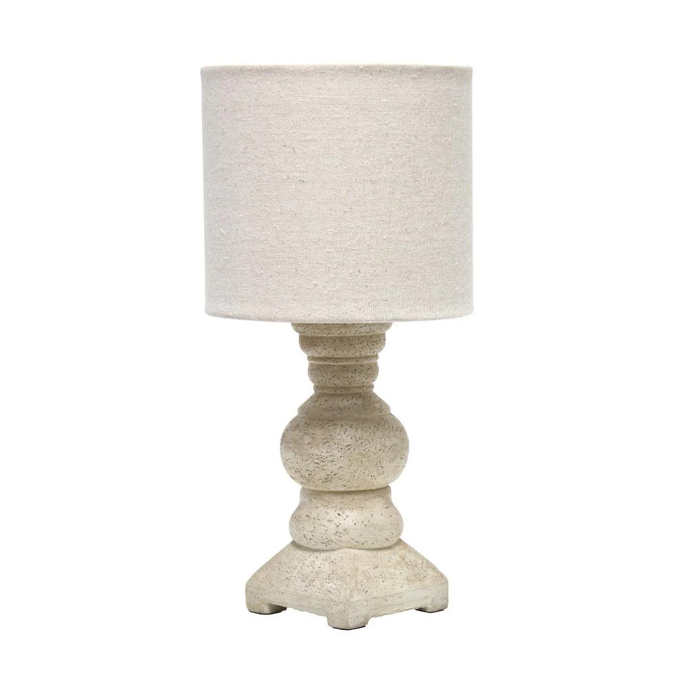 12.5" Organix Rustic Distressed Neutral Resin Base Mini Table Desk Lamp | Shop Simon