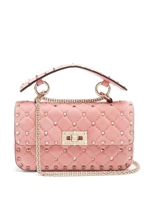 Rockstud Spike small quilted-suede shoulder bag | Valentino | Matches (UK)