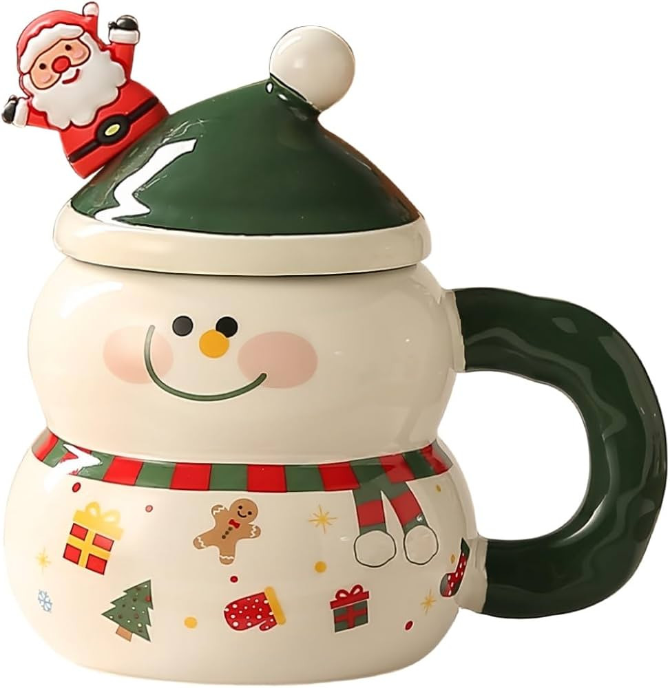 Christmas Mugs,Cute Tree Santa Claus Snowman Red,Green and White Cups Winter Holiday Coffee Mugs ... | Amazon (CA)