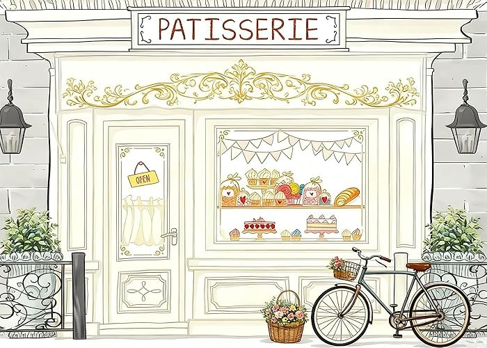 7x5 FT French Bakery Backdrop Patisserie Storefront Bakery Backdrop French Paris Theme Birthday B... | Amazon (US)