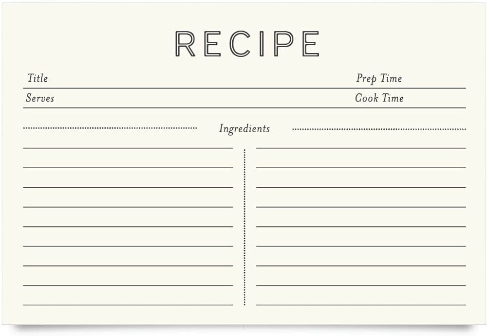 Jot & Mark Recipe Cards 4x6 Inches Blank Double Sided, 50 Count (Modern Minimal) | Amazon (US)