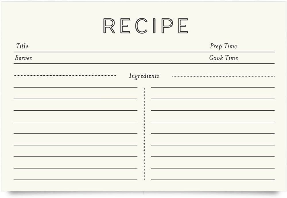 Jot & Mark Recipe Cards 4x6 Inches Blank Double Sided, 50 Count (Modern Minimal) | Amazon (US)