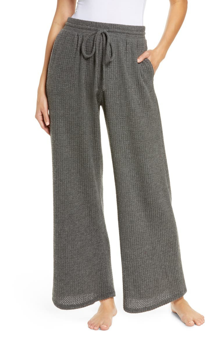 Waffle Knit Wide Leg Pants | Nordstrom