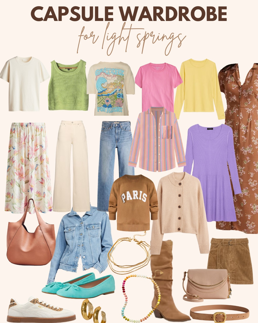 Light Spring Capsule Wardrobe for fall 2025. 

#fallstyleinspo #capsulewardrobe #lightspring #hocspring

#LTKSeasonal