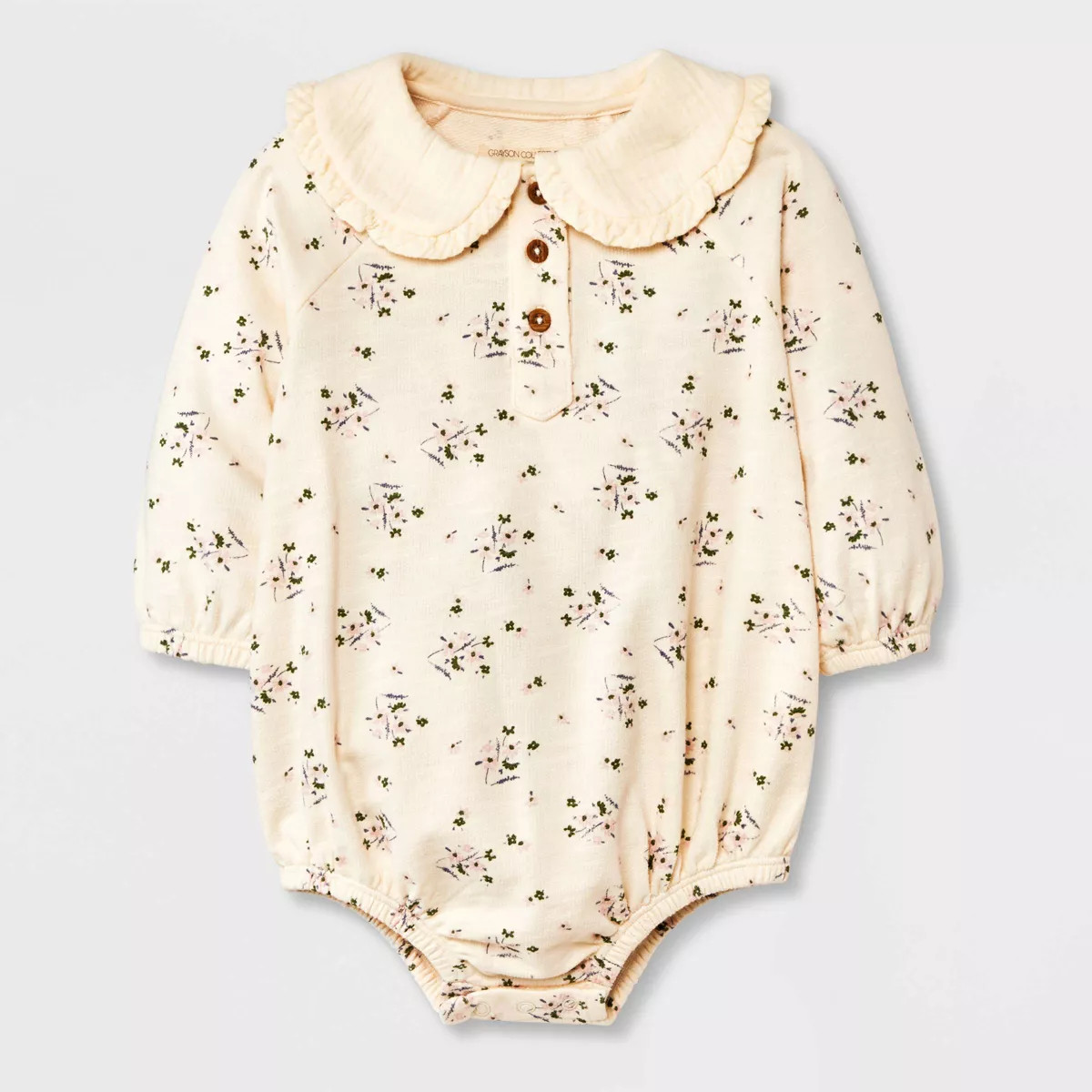 Grayson Collective Baby Girls' Collared Gauze Bubble Romper - Off-White | Target