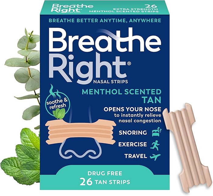 Breathe Right Extra Strength, Nasal Strips, Menthol Scent, Drug Free Nasal Congestion Relief for ... | Amazon (US)