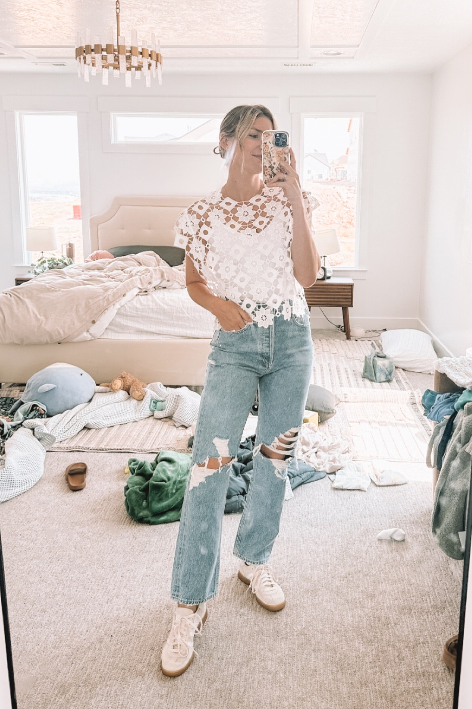 Todays outfit for top golf! This top comes in black too - I’d size down one on the jeans or true size for a baggier fit. Major splurge for me but have been my favorite for over a year and I wear them constantly!

#LTKShoeCrush #LTKFindsUnder100 #LTKStyleTip