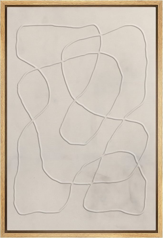 SIGNWIN Framed Canvas Print Wall Art Mid-Century Retro Line Swirl Pattern Abstract Shapes Illustr... | Amazon (US)