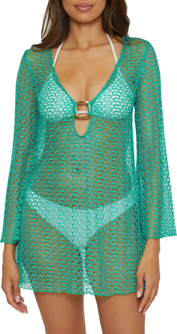 Becca Golden Beach Long Sleeve Lace Cover-Up Tunic | Nordstrom | Nordstrom