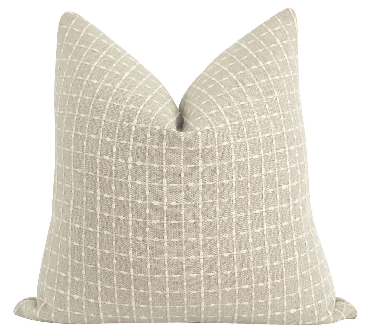 Belmont Flax Small Windowpane Pillow | Land of Pillows