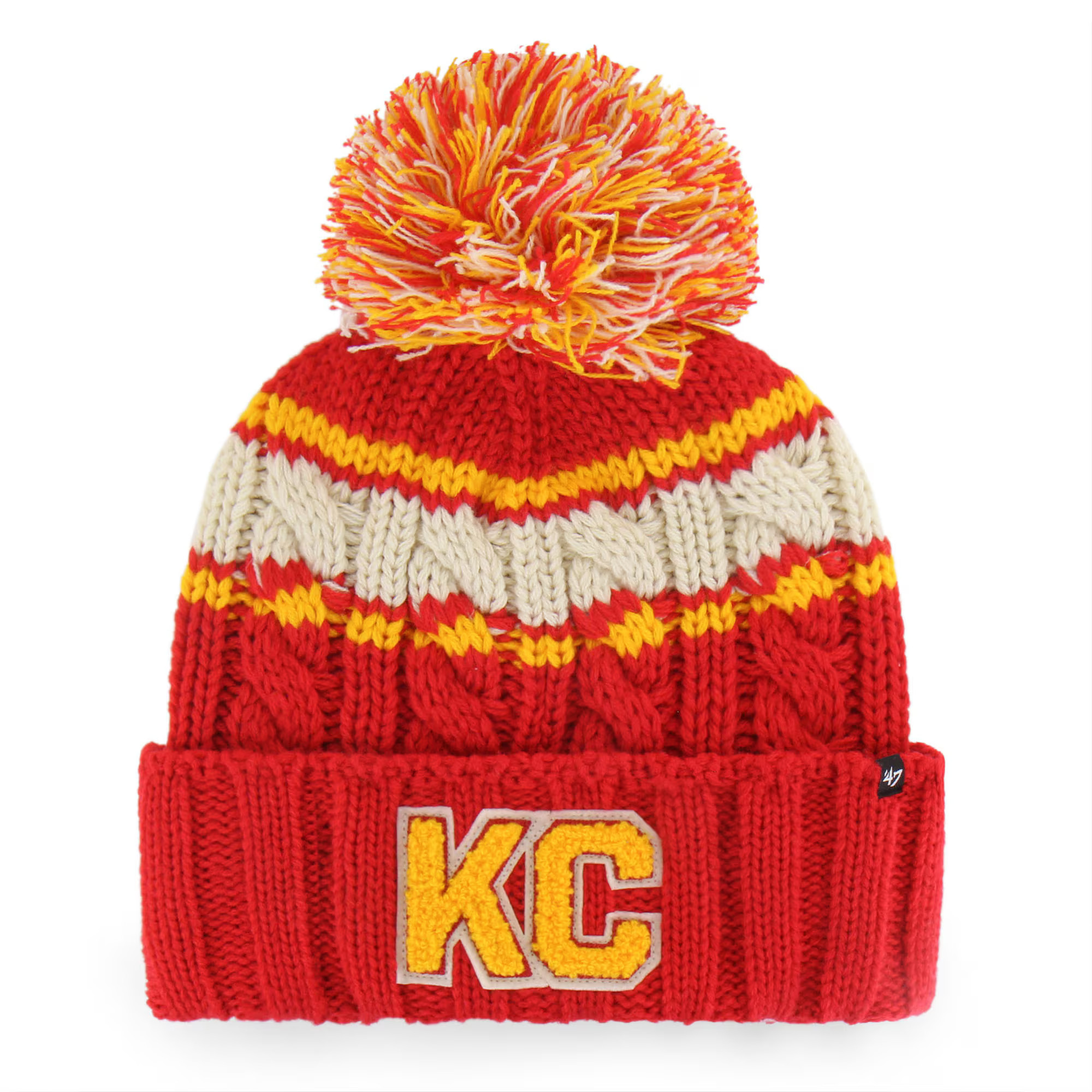 Women's Kansas City Chiefs  '47 Red Emma Cuffed Knit Hat with Pom | NFL Shop