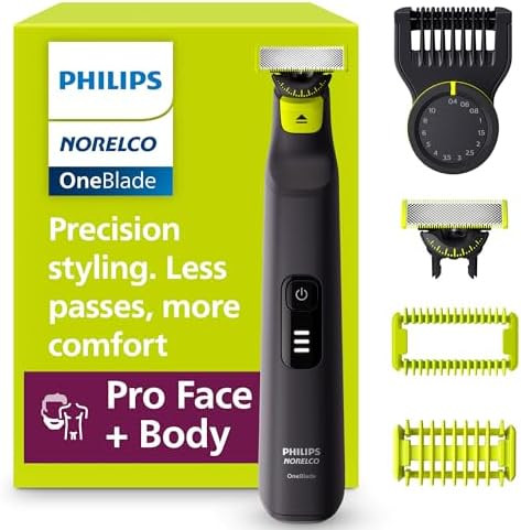 Norelco Philips OneBlade Pro 360 Face + Body, Electric Shaver, Beard Trimmer and Body Groomer, wi... | Amazon (US)