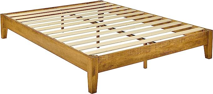 Amazon Basics Wood Platform Bed - Rustic Finish - No Box Spring Needed - Strong Wood Slat Support... | Amazon (US)