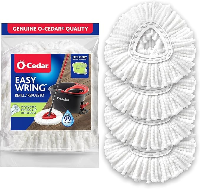 O-Cedar EasyWring Spin Mop Microfiber Refill (Pack of 4) | Amazon (US)