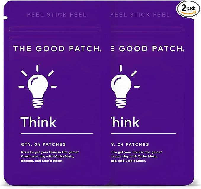 The Good Patch Think Wellness Patches - Plant Powered with Caffeine, Yerba Mate, Bacopa and Lion... | Amazon (US)