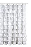 Ruffled White Fabric Shower Curtain | Amazon (US)