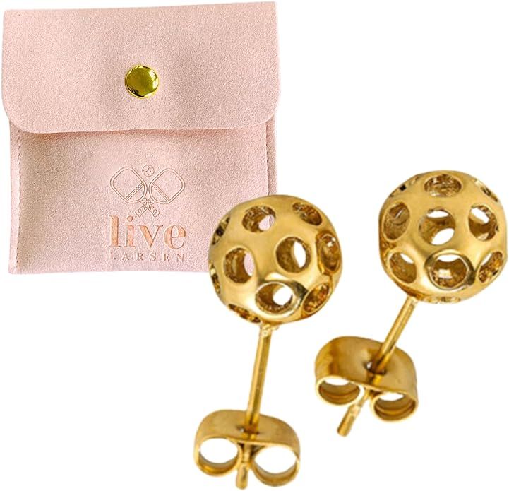 Pickleball Earrings Jewelry for Women Gold 18KT Best Gift Present for Her Hypoallergenic Feminine... | Amazon (US)