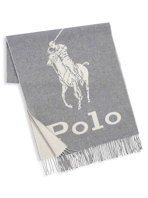 Oversized Stacked Polo Pony Jacquard Scarf | Saks Fifth Avenue