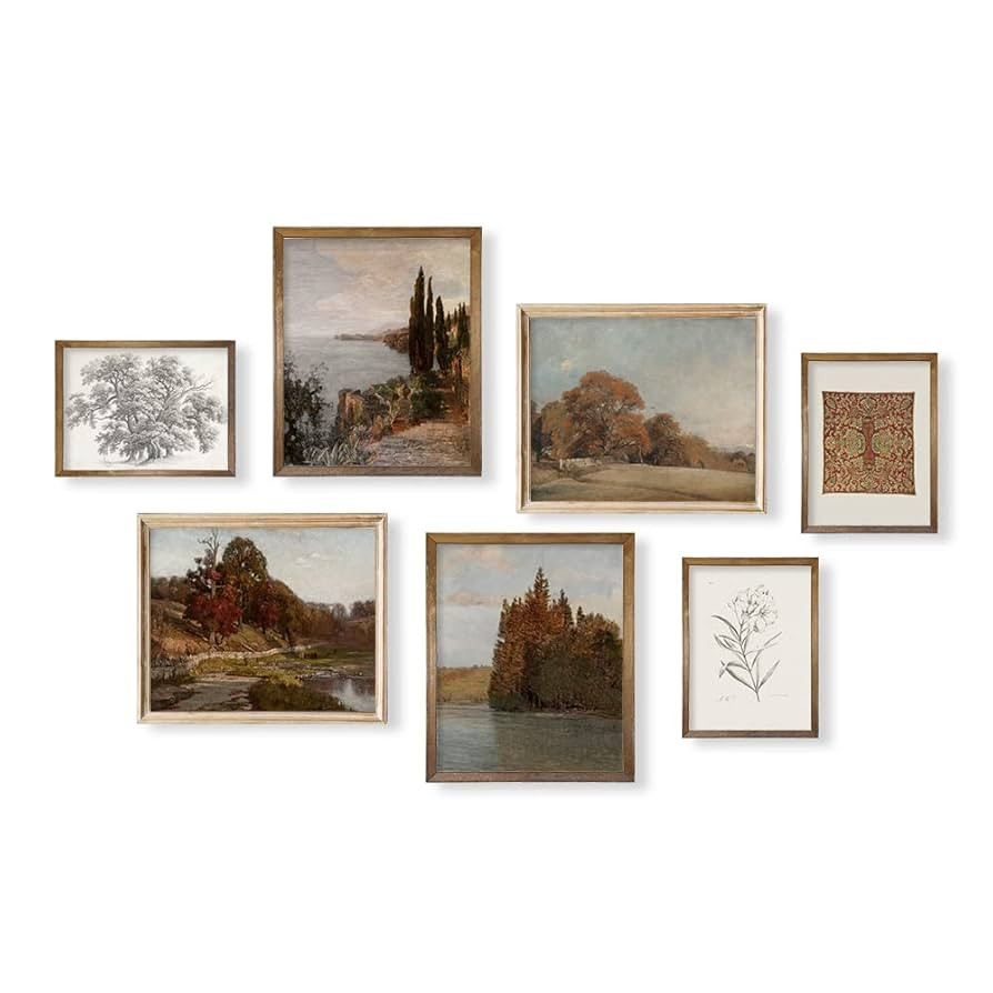 Vintage Modern Farmhouse Wall Decor - Cottagecore Room Decor - Aesthetic Autumn Fall Landscape Sk... | Amazon (US)