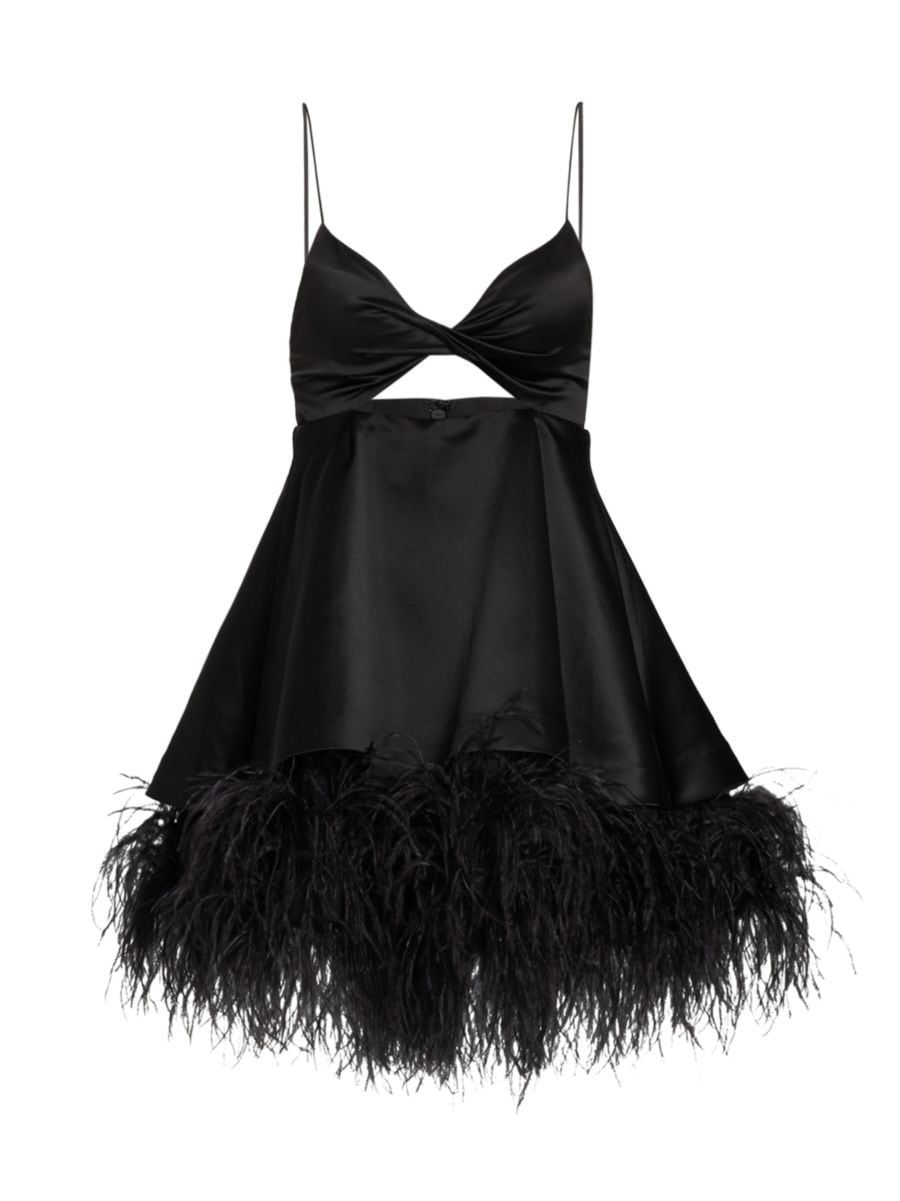 Necole Feather-Embellished Minidress | Saks Fifth Avenue