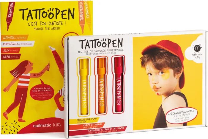 nailmatic 3-Pack Temporary Tattoo Pen & Activity Book Set | Nordstrom | Nordstrom