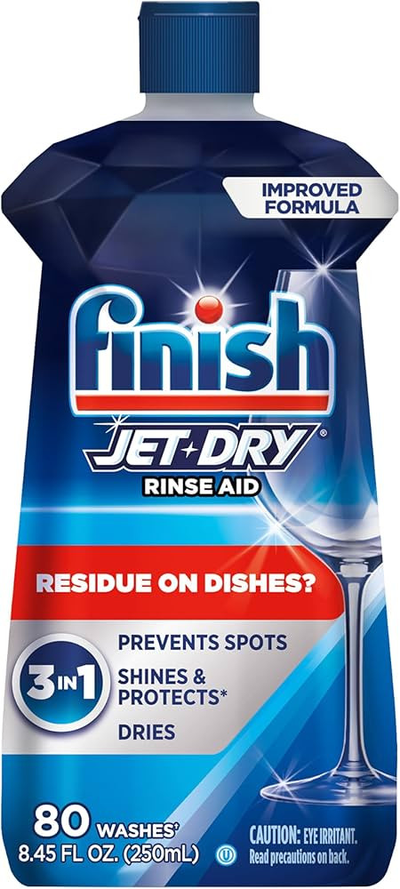 Finish Jet-Dry Dishwasher Rinse Aid, Compatible with Dishwasher Detergent, Prevents Spots & Resid... | Amazon (US)