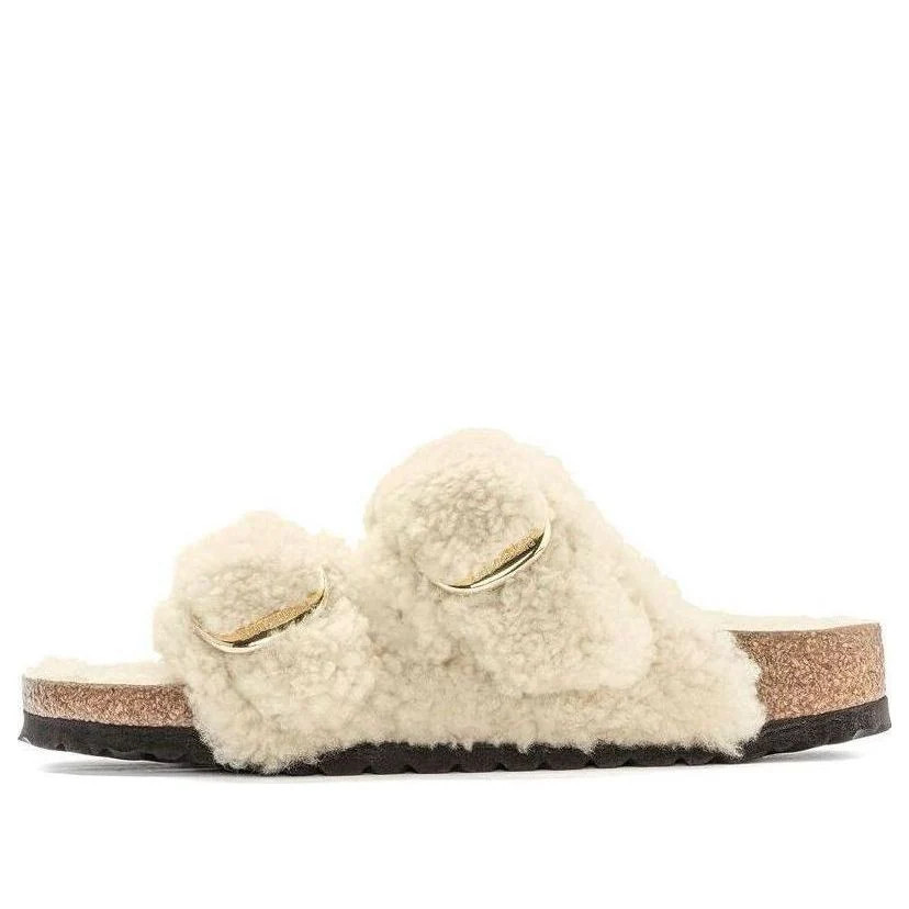 Birkenstock Arizona Big Buckle Shearling Narrow Fit 'Teddy Eggshell' 1023130 | KICKS CREW
