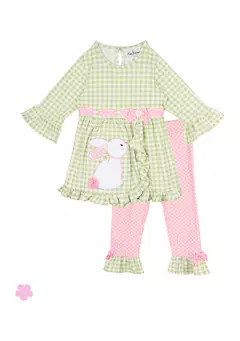 Rare Editions Toddler Girls Check Printed Knit Set | Belk